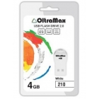 Флеш-накопитель USB  4GB  OltraMax  210  белый